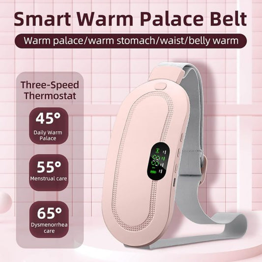 Portable Menstrual Heating Cramp Pad Belt for Women – Electric Period Pain Relief Massager with 3 Heat Levels & 4 Massage Modes - With Box | Period Cramp Belt