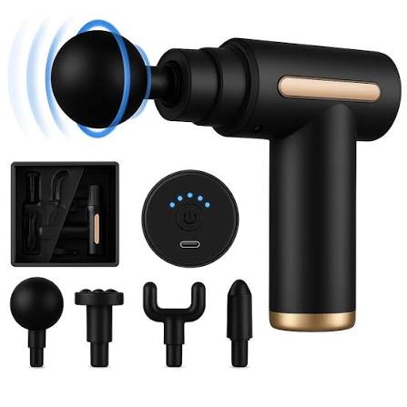 4-in-1 Gun Massager With 5 Speed Modes | Rechargeable Massage Gun Machine For Foot and Neck Massage | Gun Massager Machine